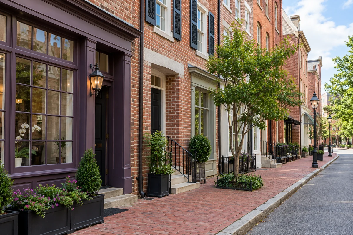 Representative Alexandria street and entrance setting