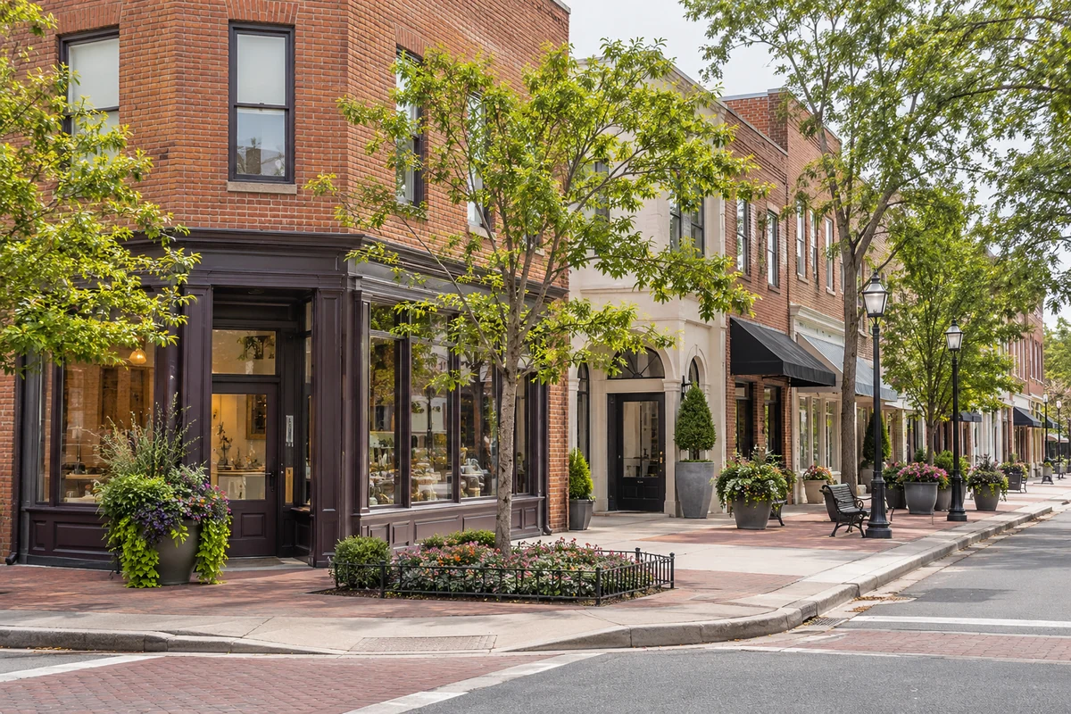 Representative Fairfax street and entrance setting