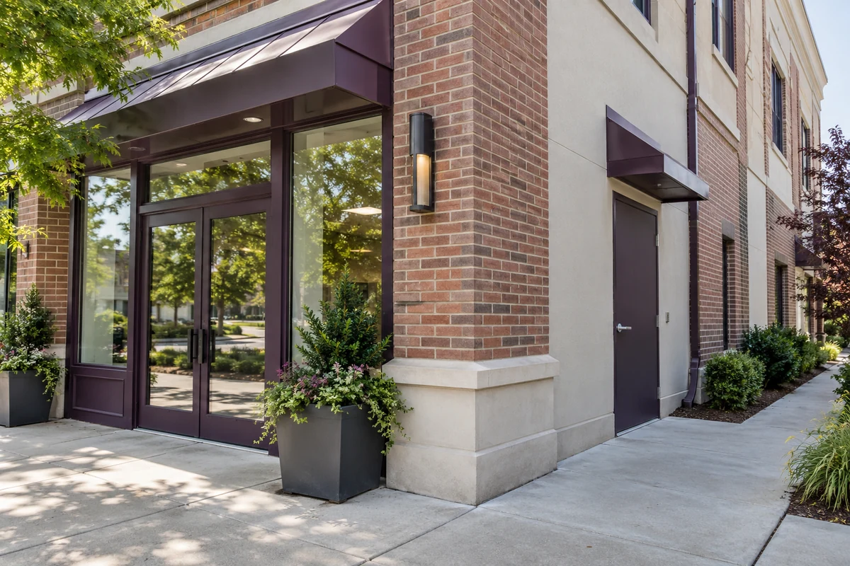 Representative shopfront and shared entrance